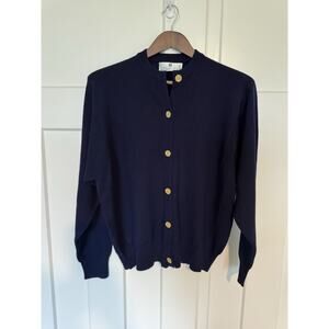 Ballantyne 100% Merino Wool Navy Made in Scotland Timeless Knit Sweater Size 45